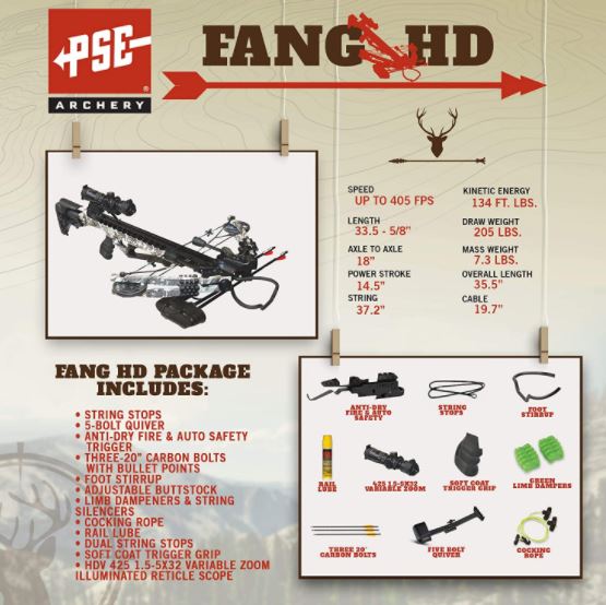 PSE ARCHERY Fang HD Crossbow Package-